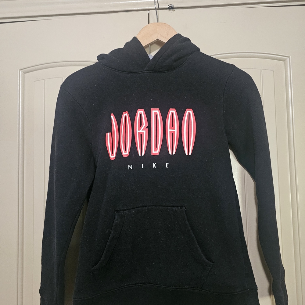 Jordan Nike Black Hoodie with Pink Logo